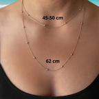 Chain - 62 cm chain with silver/gold beads