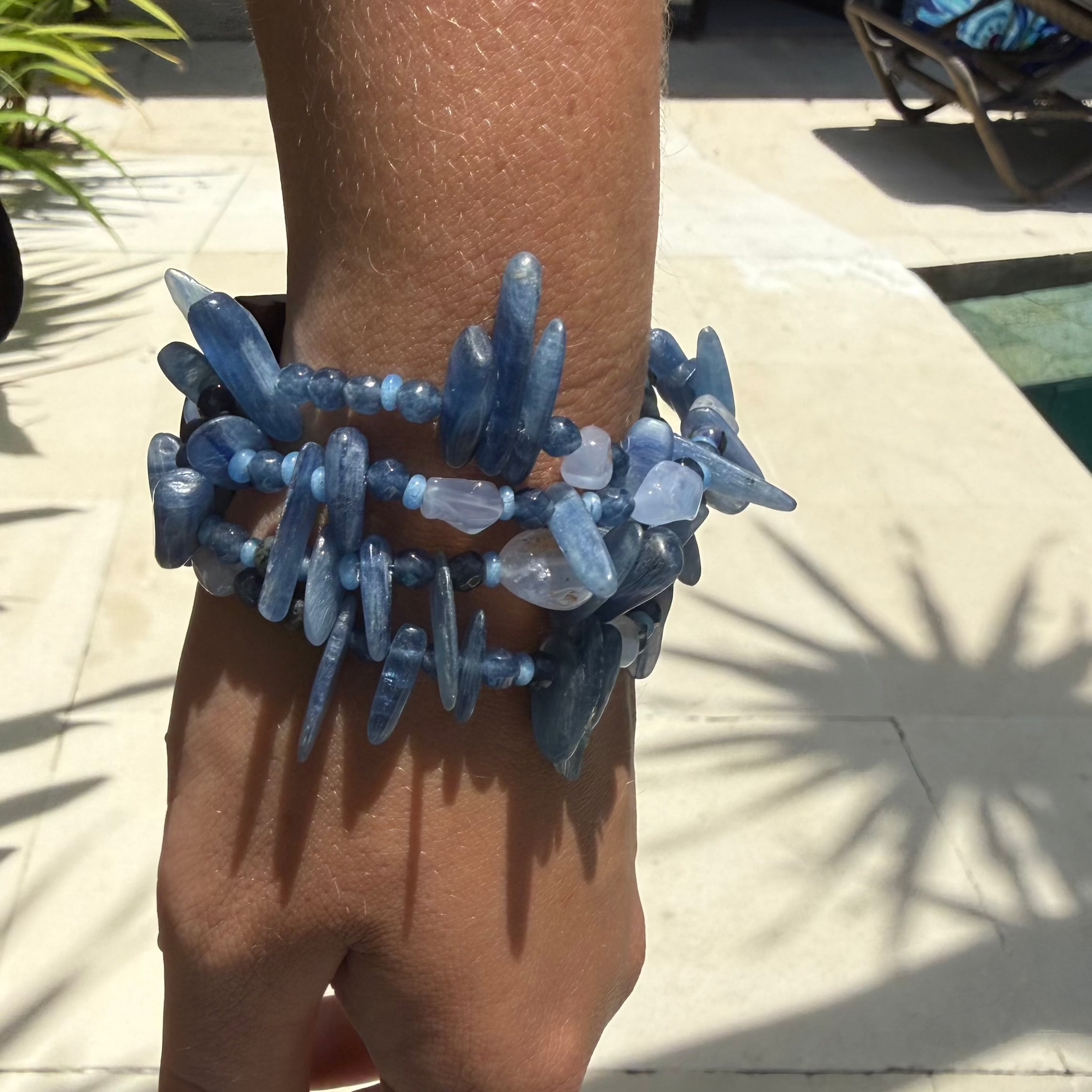 4 strand beaded bracelet - kyonite