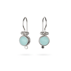 Earrings - With round Aqua Chalcedony