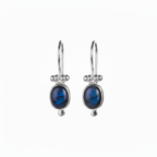 Earrings - With oval Labradorite