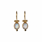 Earrings - With oval Rainbow Moonstone
