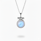 Pendant - With 12 mm Rainbow Moonstone