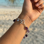 Rolo chain bracelet w. amethyst