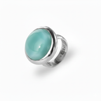 Charlie ring chunky - with Big Round Aqua Chalcedony