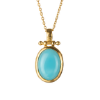 Pendant - With Large Aqua blue Chalcedony