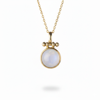 Pendant - With 12 mm Rainbow Moonstone