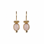 Earrings - With oval Rose quartz
