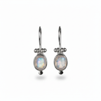 Earrings - With oval Rainbow Moonstone