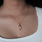 Pendant - Gold with 7x9 Rose quartz