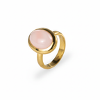 Charlie ring slim - With Pink Chalcedony cabochon cut