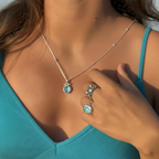 Pendant - With 10 mm Aqua Chalcedony