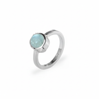 Heart ring - With Aqua Chalcedony