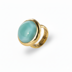 Charlie ring chunky - with Big Round Aqua Chalcedony