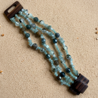 4 strand beaded bracelet - moss agat