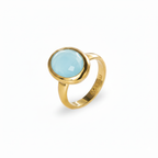 Charlie ring slim - With Aqua Chalcedony rose cut