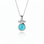 Pendant - With 10 mm Aqua Chalcedony