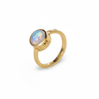 Heart ring - With Rainbow Moonstone