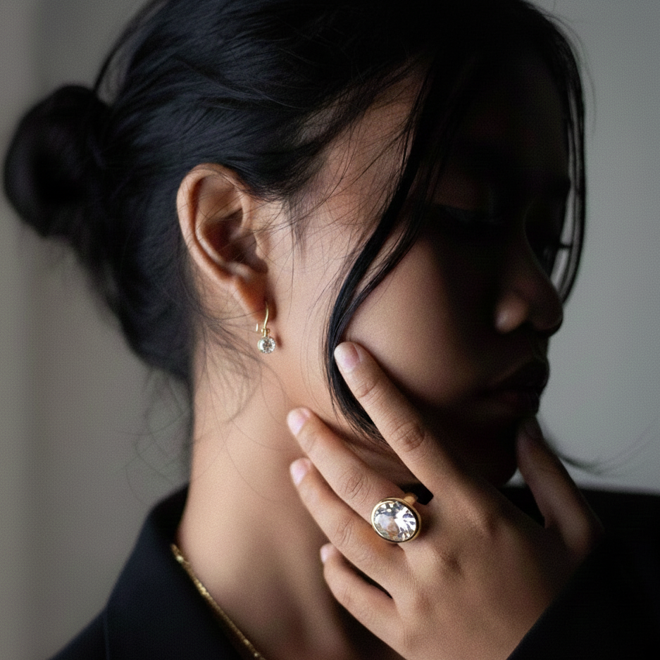 Charlie ring chunky - With Crystal