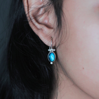 Earrings - With oval Labradorite