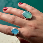 7 strand beaded bracelet  - aquamarine