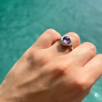 Heart ring - With amethyst