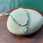 Beaded necklace with amazonite pendant