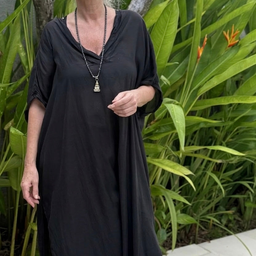 Beaded necklace - long mala with Buddha pendant