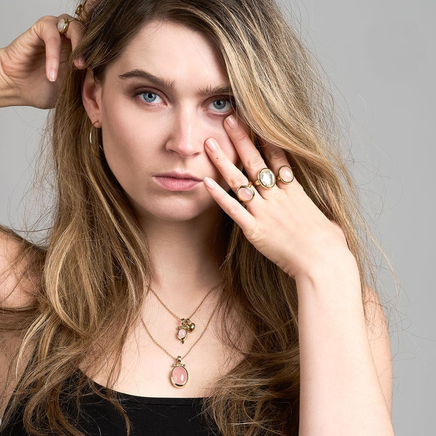 Chain - 45-50 cm chain with silver/gold beads