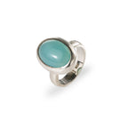 Charlie ring chunky - With Aqua Chalcedony oval