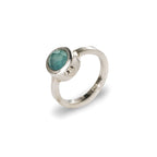 Heart ring - With Aqua Chalcedony rose cut