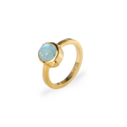 Heart ring - With Aqua Chalcedony