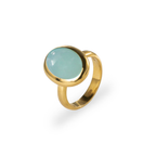 Charlie ring slim - With Aqua Chalcedony cabochon cut