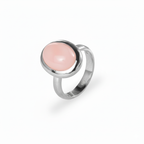 Charlie ring slim - With Pink Chalcedony cabochon cut
