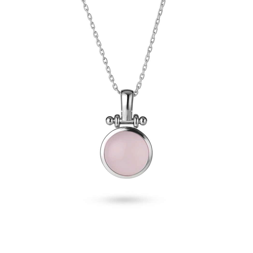 Pendant - With 12 mm Pink Chalcedony