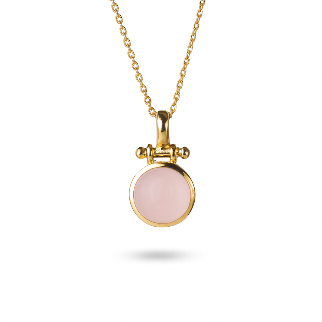 Pendant - With 12 mm Pink Chalcedony