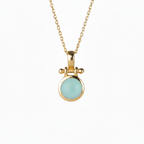 Pendant - With 10 mm Aqua Chalcedony