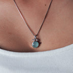 Earrings - With round Aqua Chalcedony