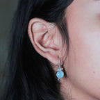 Earrings - With round Aqua Chalcedony