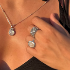 Pendant - With 12 mm Rainbow Moonstone