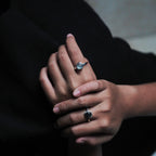 Heart ring - With Labradorite