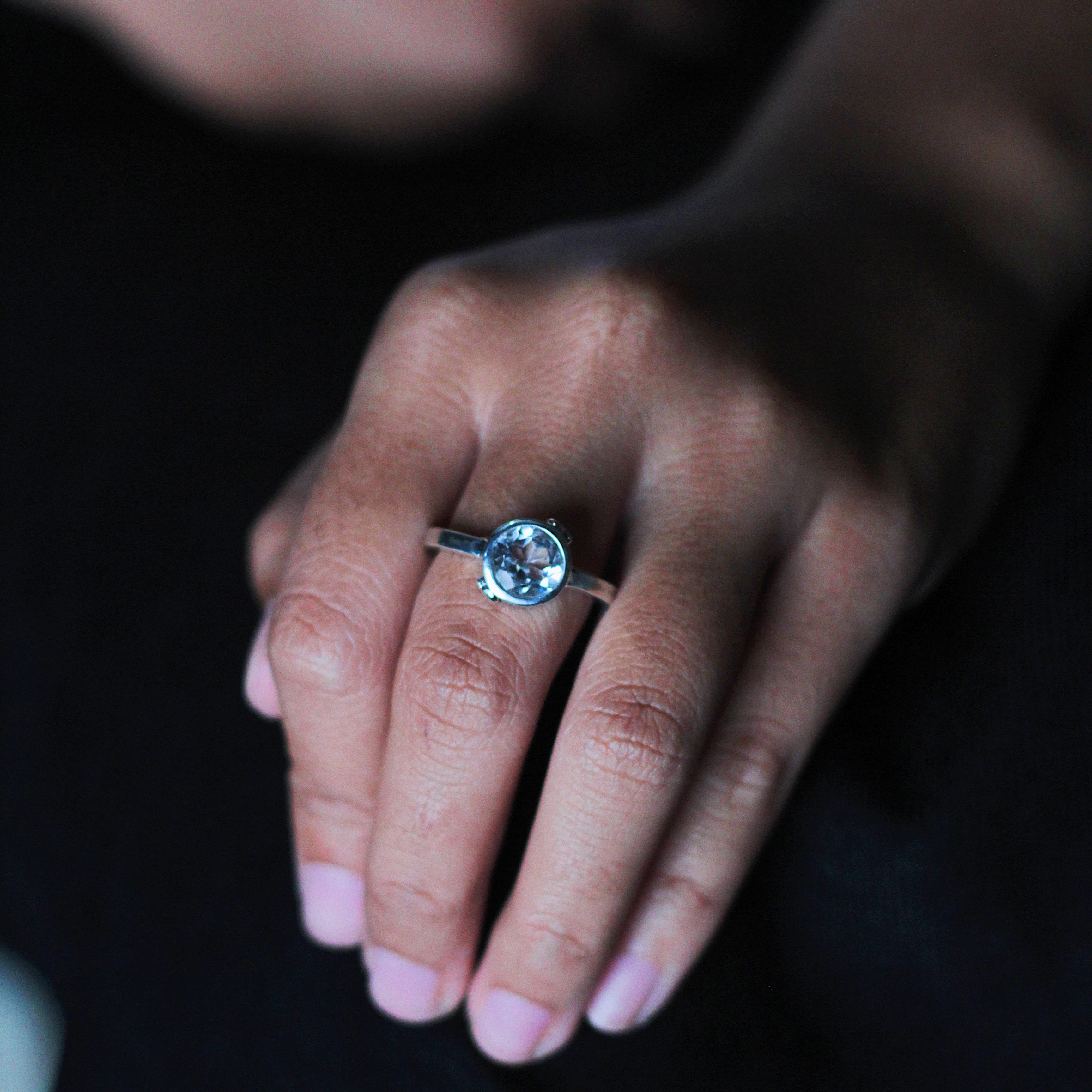 Heart ring - With White Topaz