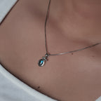 Pendant -  Silver with 7x9 Labradorite